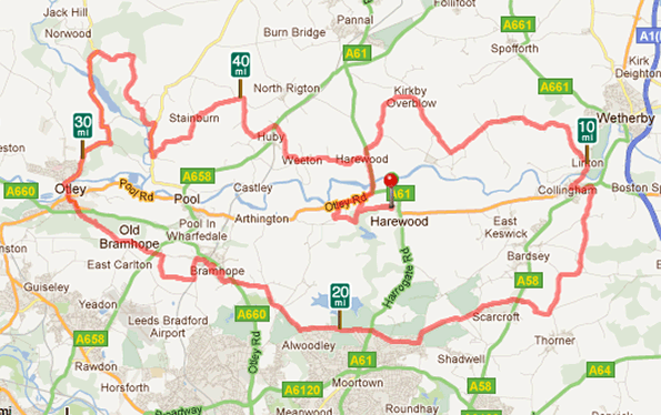 Pedal For Pounds 2011 (North) Map