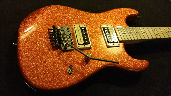 Seymour Duncan '59 and Semour Duncan JB in the Charvel Pro Mod Super Stock SD1-FR (Orange Flake)